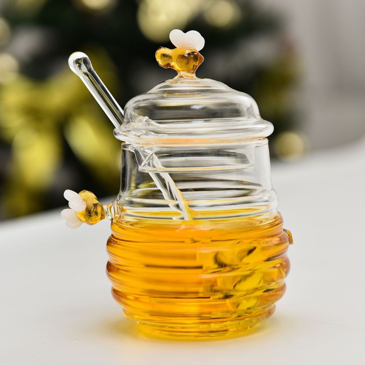 Creative Glass Honey Jar with Lid for Home Use