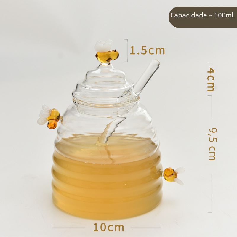 Creative Glass Honey Jar with Lid for Home Use