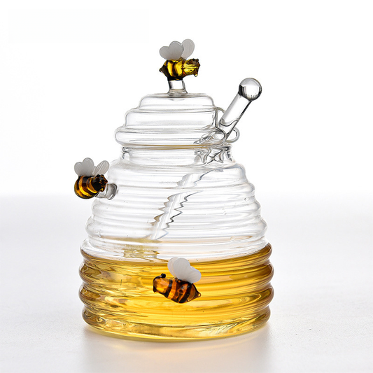 Creative Glass Honey Jar with Lid for Home Use