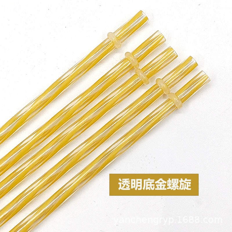 12 Color Reusable Plastic Straws for Holidays