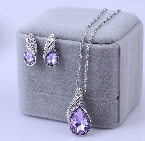 Crystal Earring and Necklace Jewelry Set
